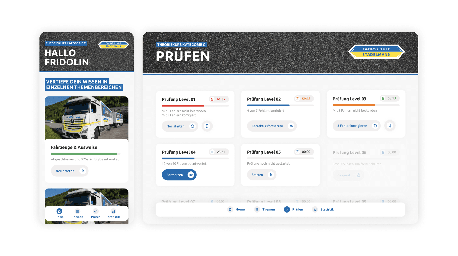 Digital training tool for the driving school «Fahrschule Stadelmann»